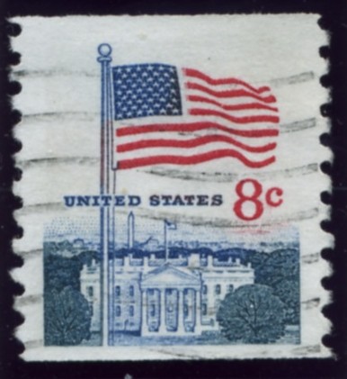 Scott 1338G 8 Cent Stamp Flag and White House Coil Stamp