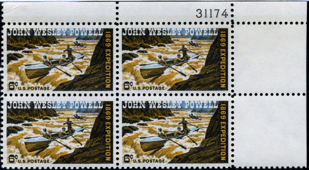 Scott 1374 6 Cent Stamp John Wesley Powell Plate Block