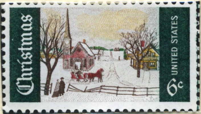 Scott 1384 6 Cent Stamp Christmas Winter Scene