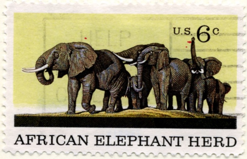 Scott 1388 6 Cent Stamp African Elephant Herd