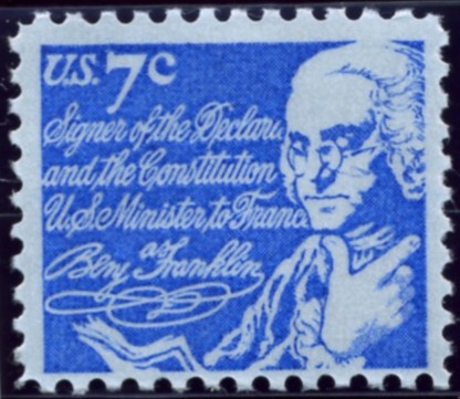 Scott 1393D 7 Cent Stamp Benjamin Franklin