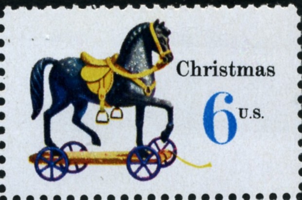 Scott 1416 6 Cent Stamp Christmas Toy Horse