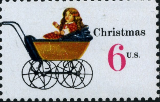 Scott 1418 6 Cent Stamp Christmas Doll Carriage