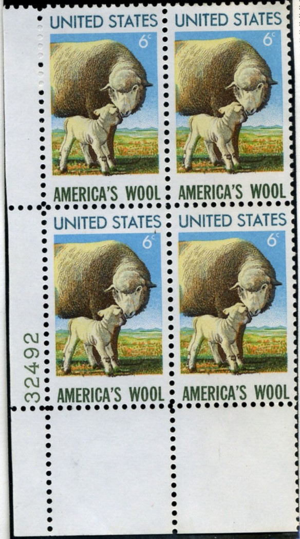 Scott 1423 6 Cent Stamp Americas Wool Plate Block