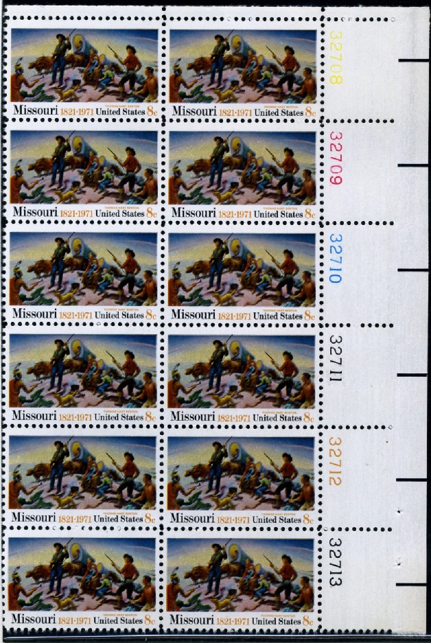 Scott 1426 8 Cent Stamp Missouri Statehood Plate Block