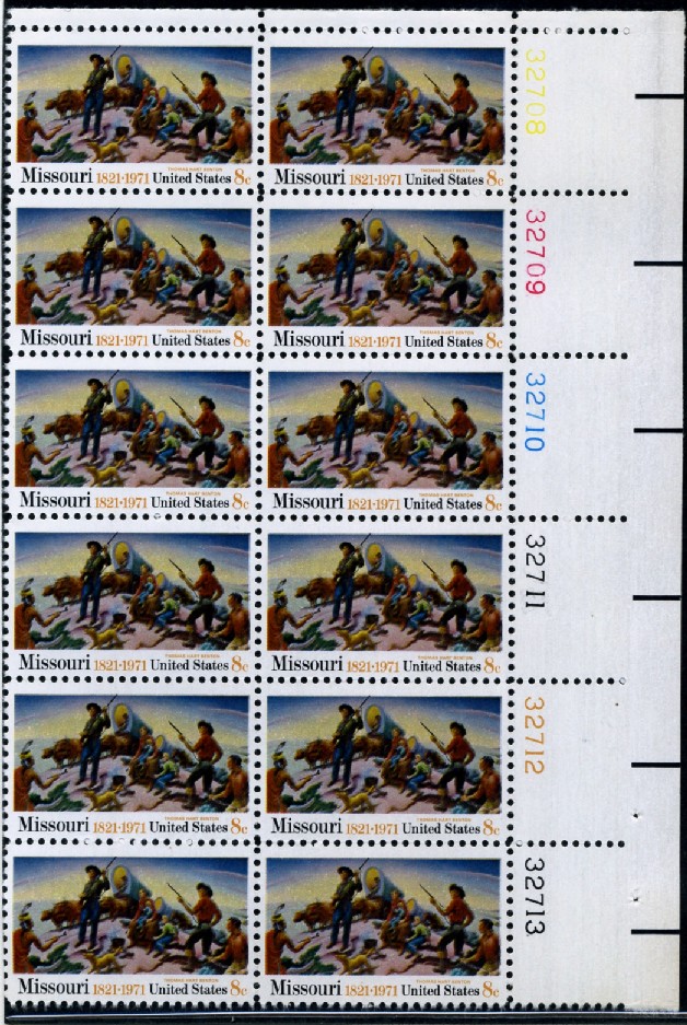 Scott 1426 8 Cent Stamp Missouri Statehood Plate Block