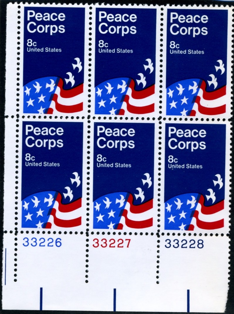 Scott 1447 8 Cent Stamp Peace Corps Plate Block