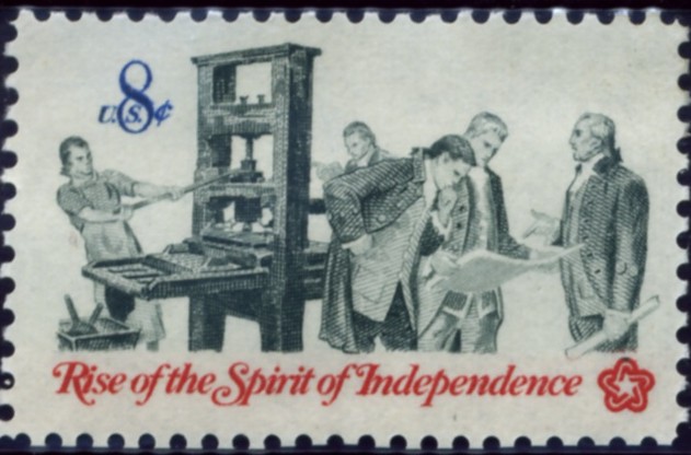 Scott 1476 8 Cent Stamp Spirit of Independence Colonial Printing Press
