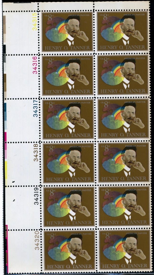 Scott 1486 8 Cent Stamp Henry O Tanner Plate Block