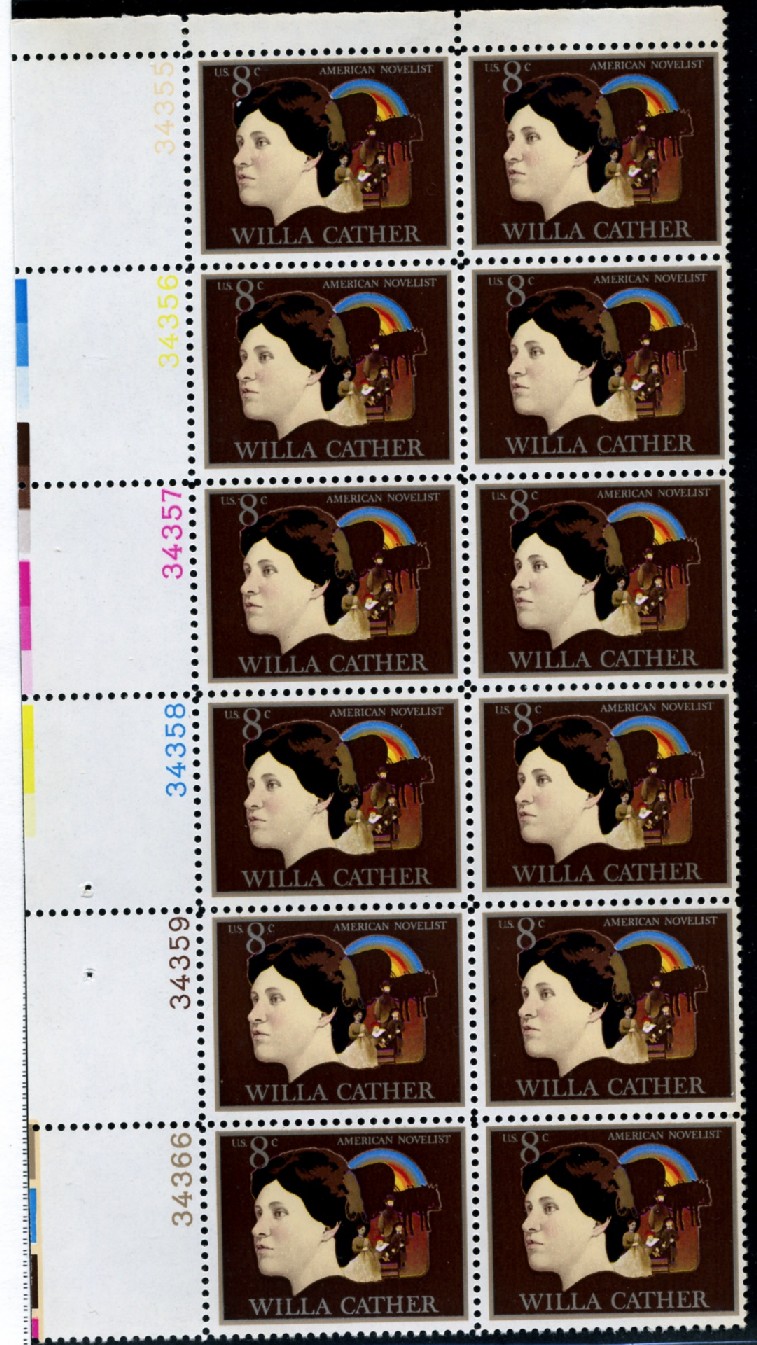 Scott 1487 8 Cent Stamp Willa Cather Plate Block