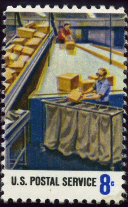 Scott 1492 8 Cent Stamp Postal Service Bagging Parcels