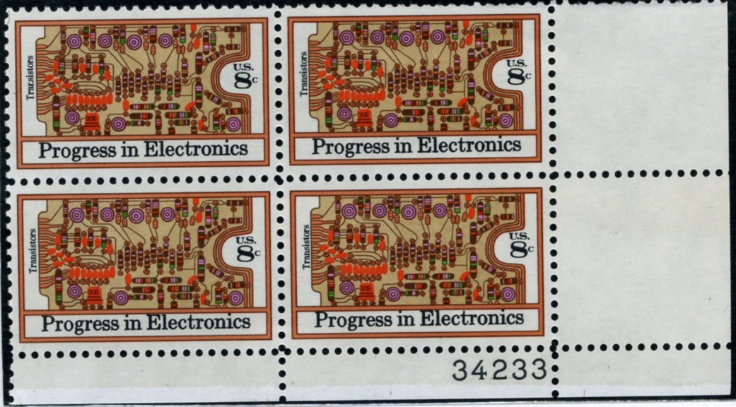Scott 1501 8 Cent Stamp Transistors Plate Block