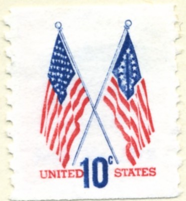 Scott 1519 10 Cent Stamp Crossed Flags Coil Stamp a