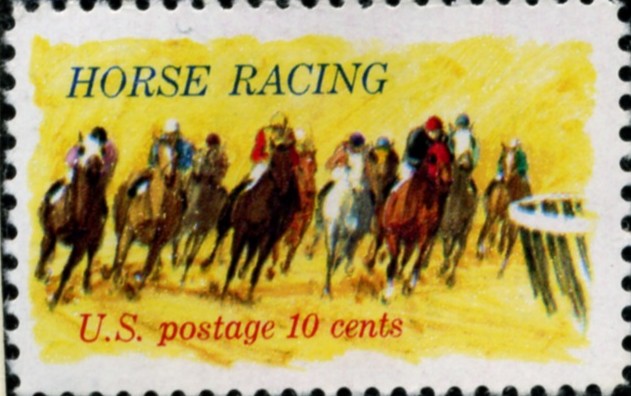 Scott 1528 10 Cent Stamp Horse Racing