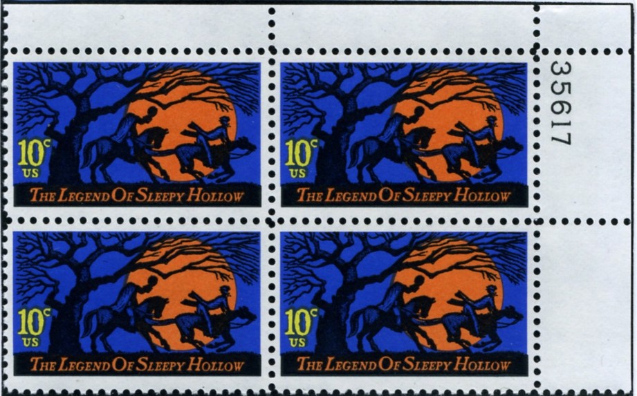 Scott 1548 10 Cent Stamp Legend of Sleepy Hollow Plate Block