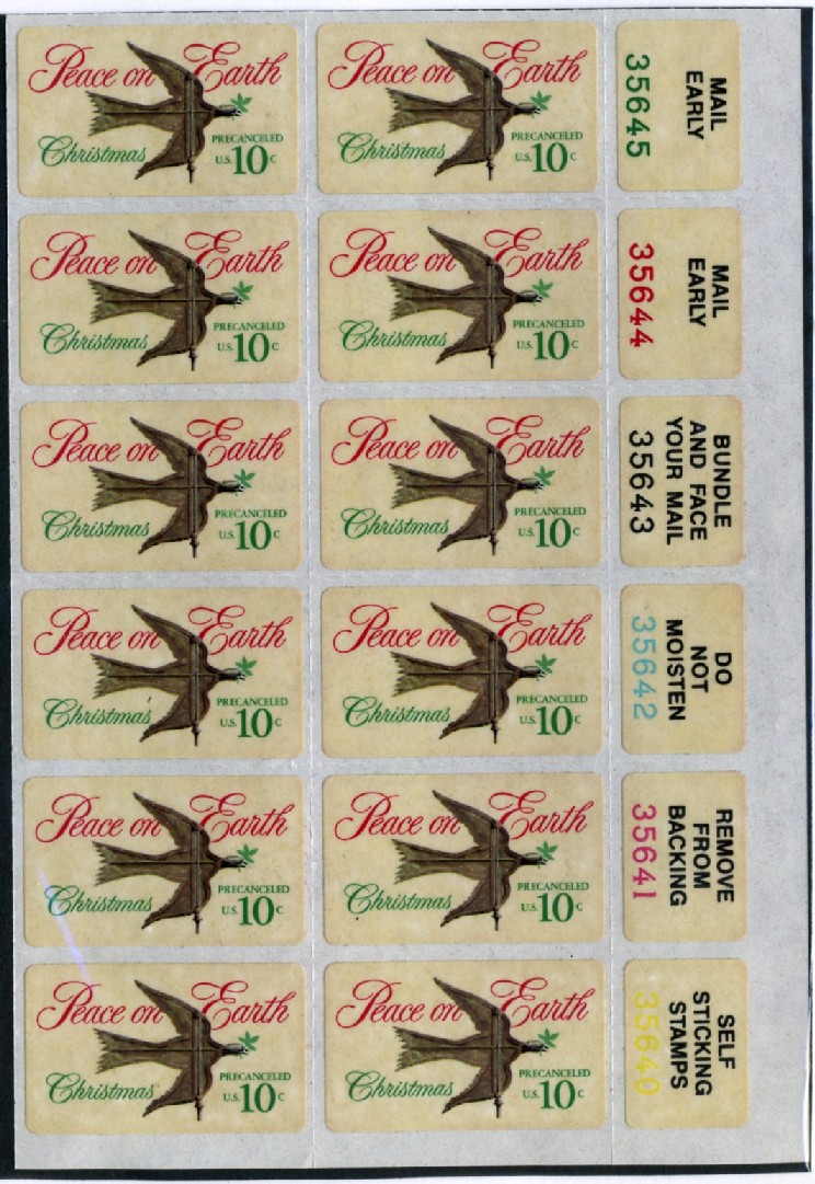 Scott 1552 10 Cent Stamp Christmas Weather Vane Plate Block