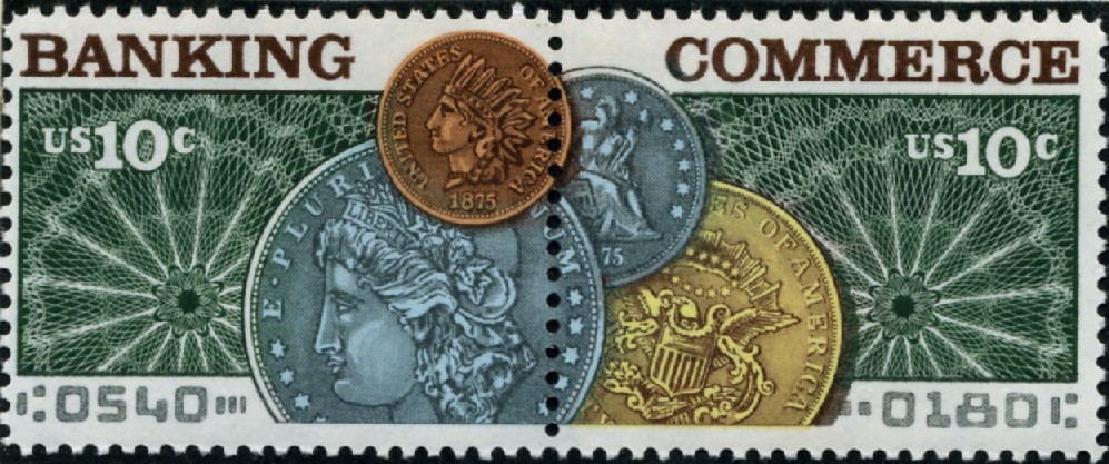 Scott 1577 - 1578 10 Cent Stamps Banking and Commerce