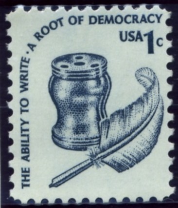 Scott 1581 1 Cent Stamp Inkwell