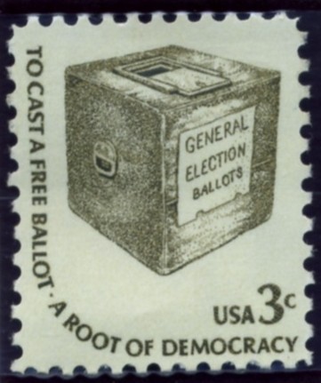 Scott 1584 3 Cent Stamp Ballot Box