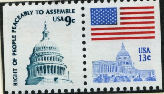 Scott 1590A and 1623A 9 and 13 Cent Stamp Capitol Pair