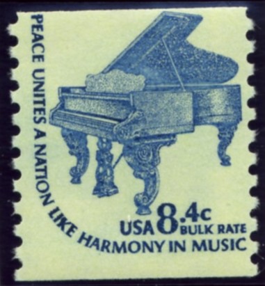 Scott 1615C 8.4 Cent Bulk Rate Coil Stamp Piano