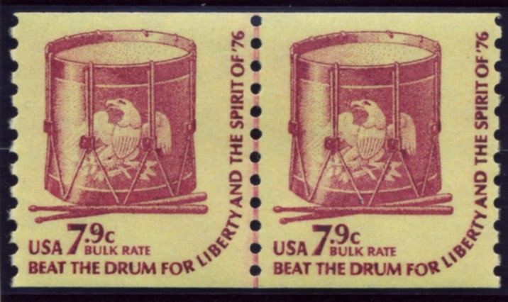 Scott 1615 7.9 Cent Bulk Rate Coil Stamp Drum Pair