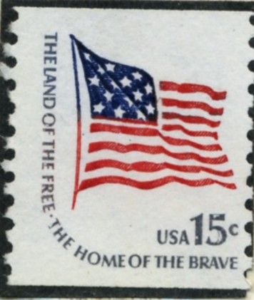 Scott 1618C 15 Cent Coil Stamp Stars And Stripes