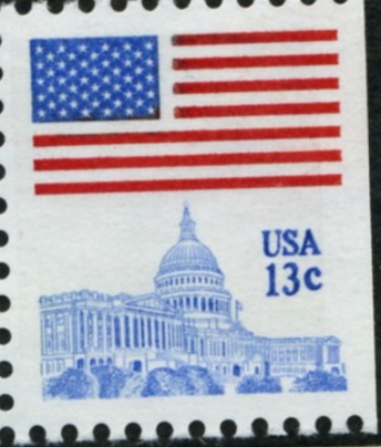 Scott 1623 13 Cent Stamp Flag and Capitol