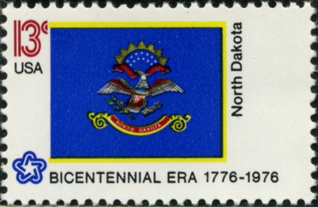 Scott 1671 13 Cent Stamp North Dakota State Flag