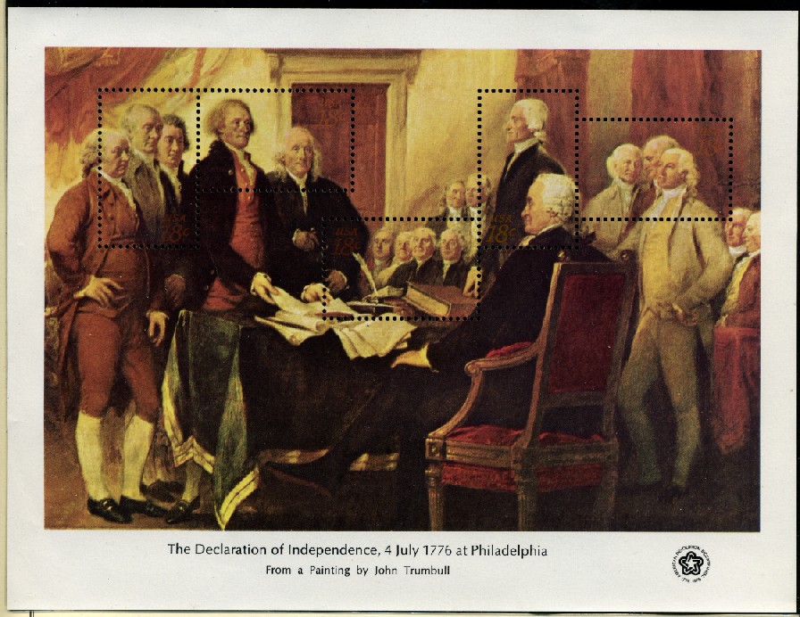 Scott 1687 13 Cent Stamp Declaration of Independence Souvenir Sheet