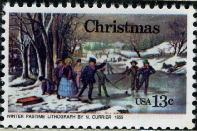 Scott 1702 13 Cent Stamp Christmas Winter Pastime