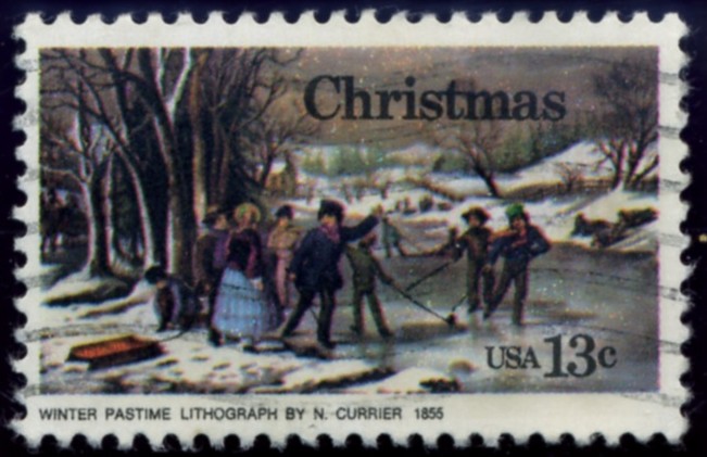 Scott 1703 13 Cent Stamp Christmas Winter Pastime