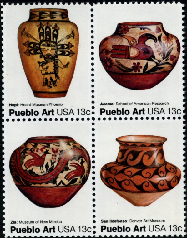Scott 1706 to 1709 13 Cent Stamp Pueblo Art