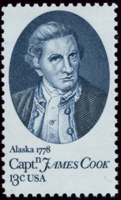 Scott 1732 13 Cent Stamp Captain James Cook in Alaska