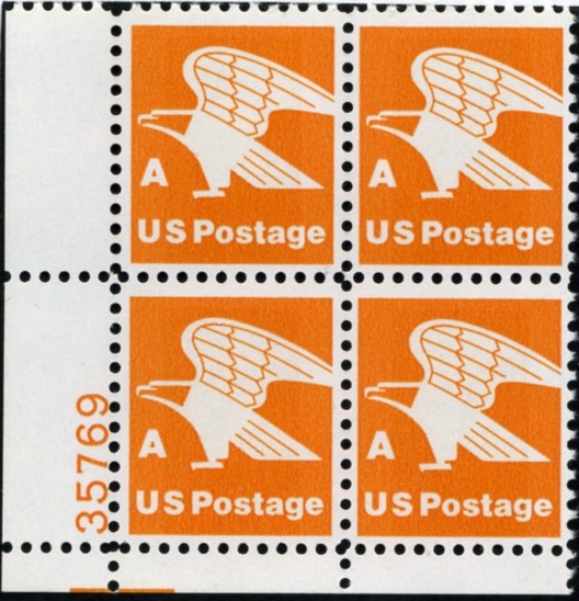 Scott 1735 15 Cent A Rate Stamp Eagle Plate Block