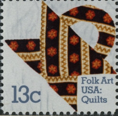 Scott 1745 13 Cent Stamp Folk Art Quilt With Flowers
