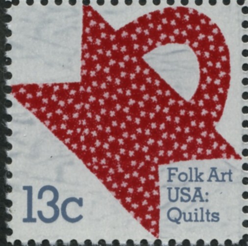 Scott 1746 13 Cent Stamp Folk Art Red and White Quilt