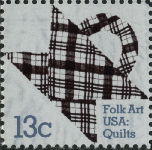Scott 1748 13 Cent Stamp Folk Art Black Plaid Quilt