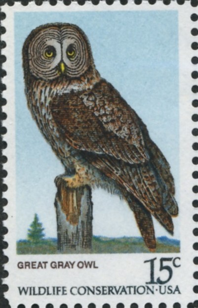 Scott 1760 15 Cent Stamp Great Gray Owl