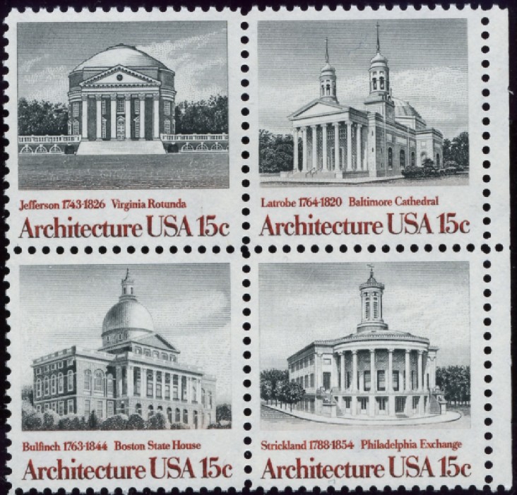 Scott 1779 to 1782 15 Cent Stamps Classic American Architecture