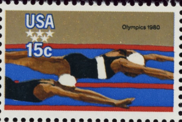 Scott 1792 15 Cent Stamp 1980 Summer Olympics Swimmers