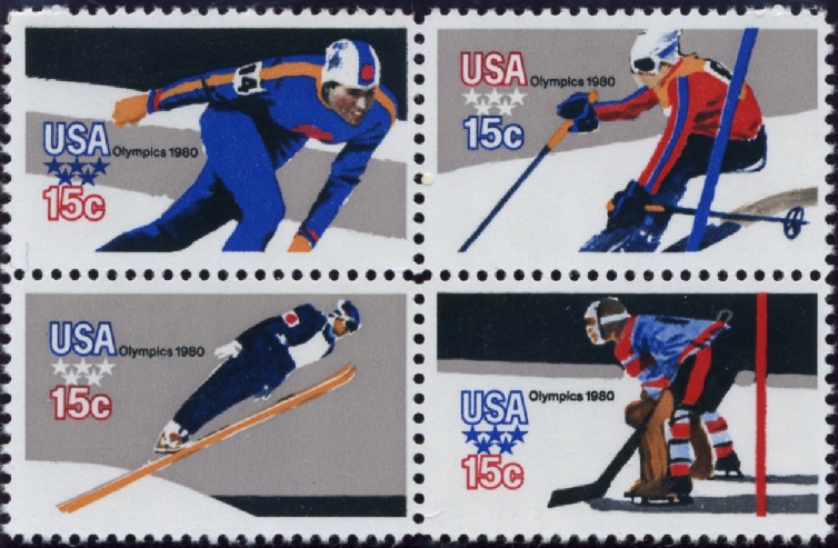 Scott 1795 to 1798 15 Cent Stamps 1980 Winter Olympics