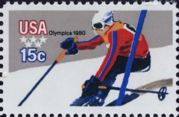 Scott 1796 15 Cent Stamp 1980 Winter Olympics Skier