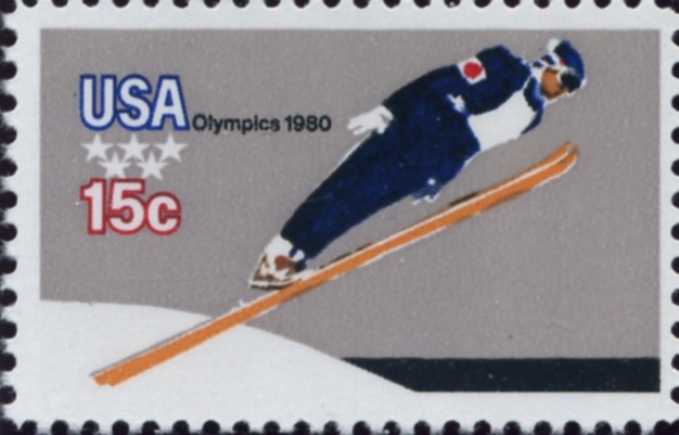 Scott 1797 15 Cent Stamp 1980 Winter Olympics Ski Jumper