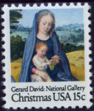 Scott 1799 15 Cent Christmas Stamp Madonna and Child by Gerard David
