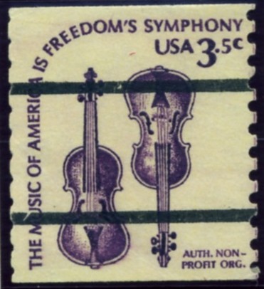 Scott 1813 3.5 Cent Nonprofit Precanceled Coil Stamp Violins