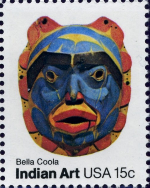 Scott 1837 15 Cent Stamp Indian Art Mask Bella Coola