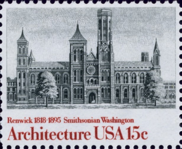 Scott 1838 15 Cent Stamp Architecture Smithsonian Washington by Renwick