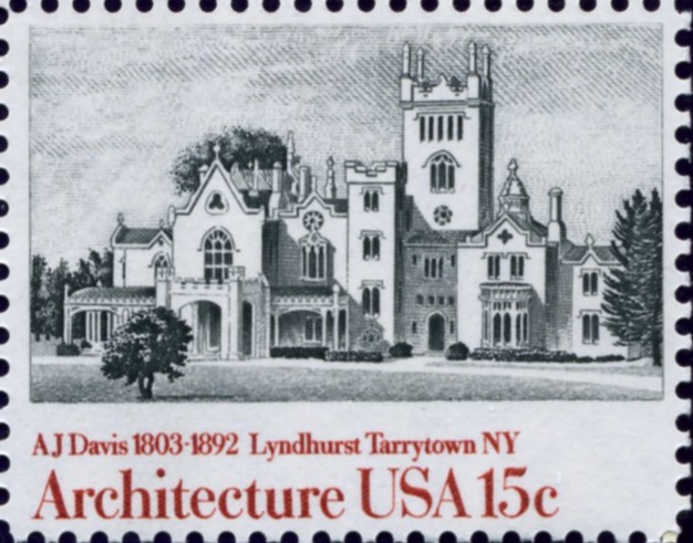 Scott 1841 15 Cent Stamp Architecture Lyndhurst Tarrytown NY by Davis