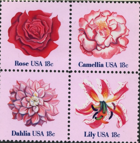 Scott 1876 to 1879 18 Cent Stamps Flowers